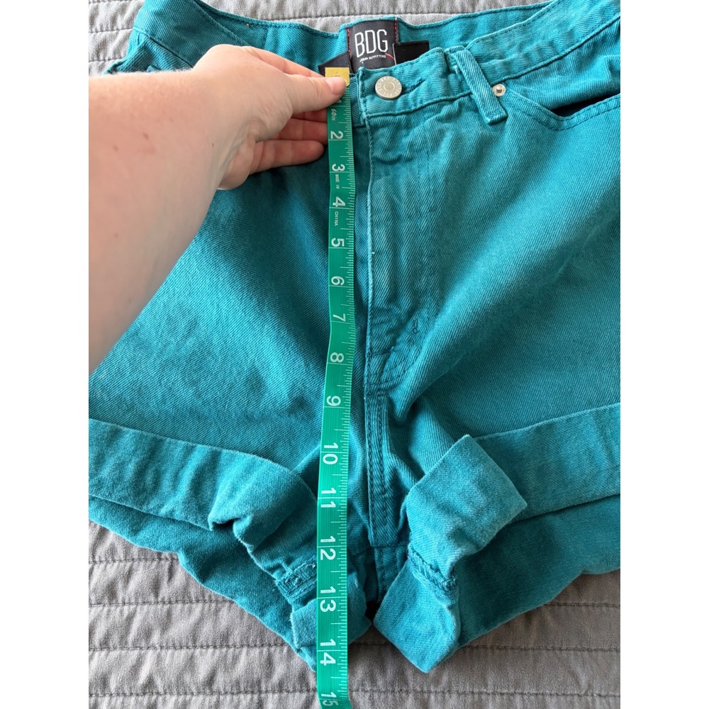 BDG Urban Outfitters Teal Green Mom High-Rise Denim Shorts Size 27 - Picture 6 of 8